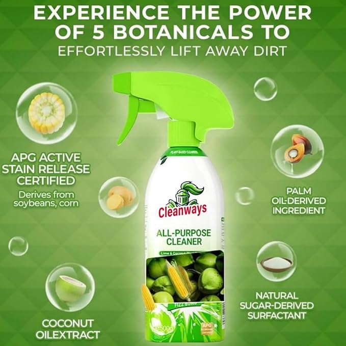 Cleanways All Purpose CleanerAll-Purpose Plant-Based CleanerFor Kitchen Bathroom Quick-Easy Stain Removal (1pcs)