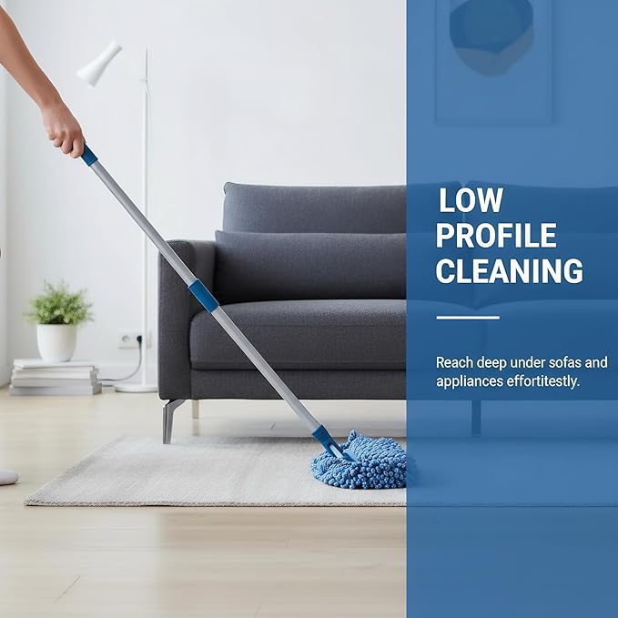 57 Long Handle Wet Cleaning Floor Mops Dust HardwoodDry Mops for Catching Pet Hair and Dust Bunny Microfiber Dust Mops for VinylWood Tile Laminate Flooring
