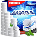 Automatic Toilet Bowl Cleaner Tablets 50 Pack - Bleach Formula Descale &amp Deodorize - Tank Drop-In Tablets for Tough Stain &amp Limescale Removal Fresh Scent Septic Safe Works with Most Toile
