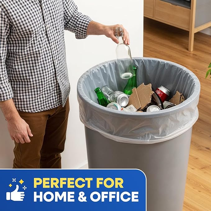 55 Gallon Trash Bags Large Clear Garbage Bags for Rubbermaid Brute 44-55 Gallon Trash Cans 38 x 58 Recycling Trash Can Liners 1.2 Mil Pack of 100