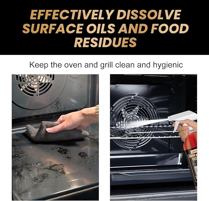 Oven and Grill Cleaner Heavy-Duty Degreaser Spray for Kitchen Stoves BBQ Grills 100ml/3.38 fl oz Professional Strength Grease Remover (10.14 Fl Oz)