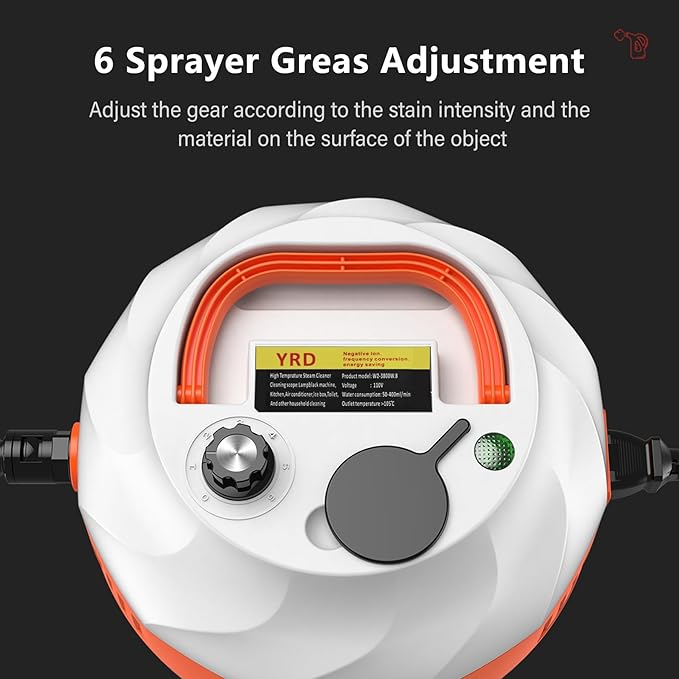 1000ml Handheld Steam Cleaner with 3 Brush Heads Steam Machine 1600W Multifunction Portable Electric Steam Cleaning Machine for Home Refrigerator Air Conditioner Microwave Oven (Color : White-B)