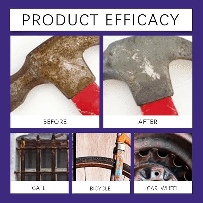 Multi-Purpose Rust Remover Spray Metal Stain &amp Yellowing Cleaner Gentle On Surfaces For Toilets Kitchenware Bathroom Hardware(2PCS)