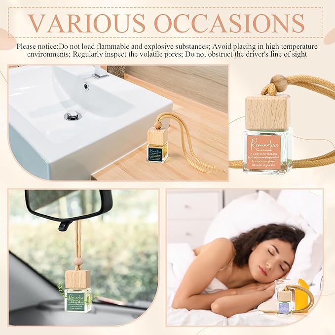 48 Pcs Employee Appreciation Gifts Bulk Car Air Freshener Diffuser Essential Oil Diffuser Office Gifts for Coworkers Staff Thank You Inspirational Teachers