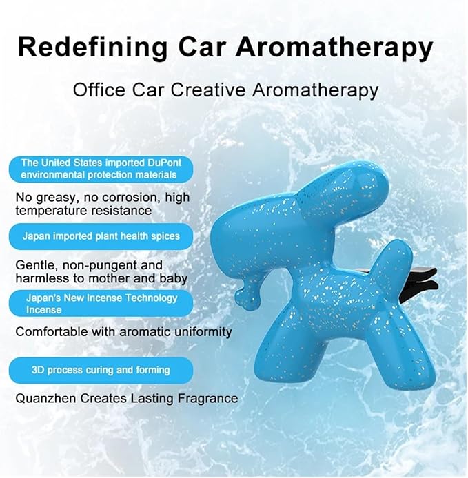 Car Air Freshener Clips - Alcohol-Free Solid Dog Perfume for Long-Lasting Aromatherapy &amp Interior Decor(Q100-Red)