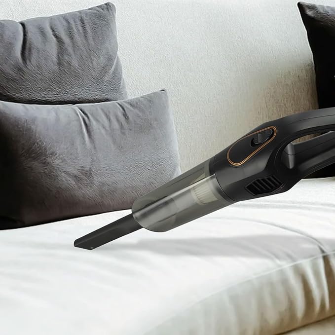 Cordless Vacuum Cleaner with Powerful Suction Motor Lightweight Design USB Charging for Multi for Surface Floor Carpet Dust Deep Clean(B-Black)