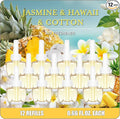 Plug In Air Freshener Refills for Home – Jasmine Hawaiian Cotton Scent 12 Count 7.92 Fl Oz Compatible with Air Wick &amp Glade Not for Glade Plus Scented Refill for Home Bathrooms Bathroom U