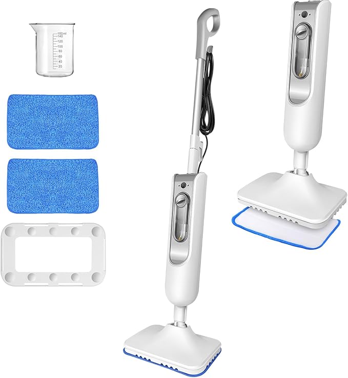 Steam Mop Floor Steamer 1500w Powerful Cleaner with 400ml Water Tank 15.8ft Cord Swivel Head 2 Adjustable Steam Modes for Hard Floors Carpets
