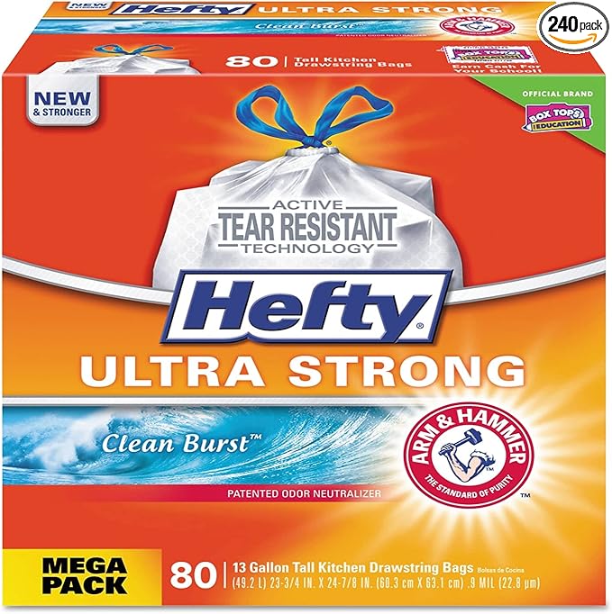 Hefty Ultra Strong Scented Tall White Kitchen Bags PCTE84558CT 240/pk