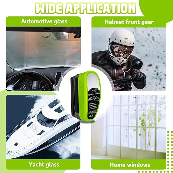 Windshield Cleaner Windshield Cleaner Glass Cleaner with Anti-Rain &amp Anti-Fog CoatingOil Film Brush for Car Windows &amp Glass Perfect Visibility at All Times (2 Green)
