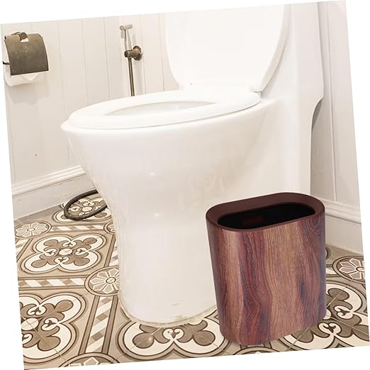 Zerodeko Marble Gap Trash Can Home Kitchen Bathroom Wastebasket Sturdy Floor Trash Bin for Bedroom and Living Room Easy to Clean Rubbish Bin Elegant Design