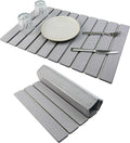 Large Stone Drying Mat for Kitchen Counter Diatomaceous Earth Collapsible 24”（L）*16”（W）Super Heat Resistant Mats Quick Absorbent Dish Drying Rack（Light Gray）