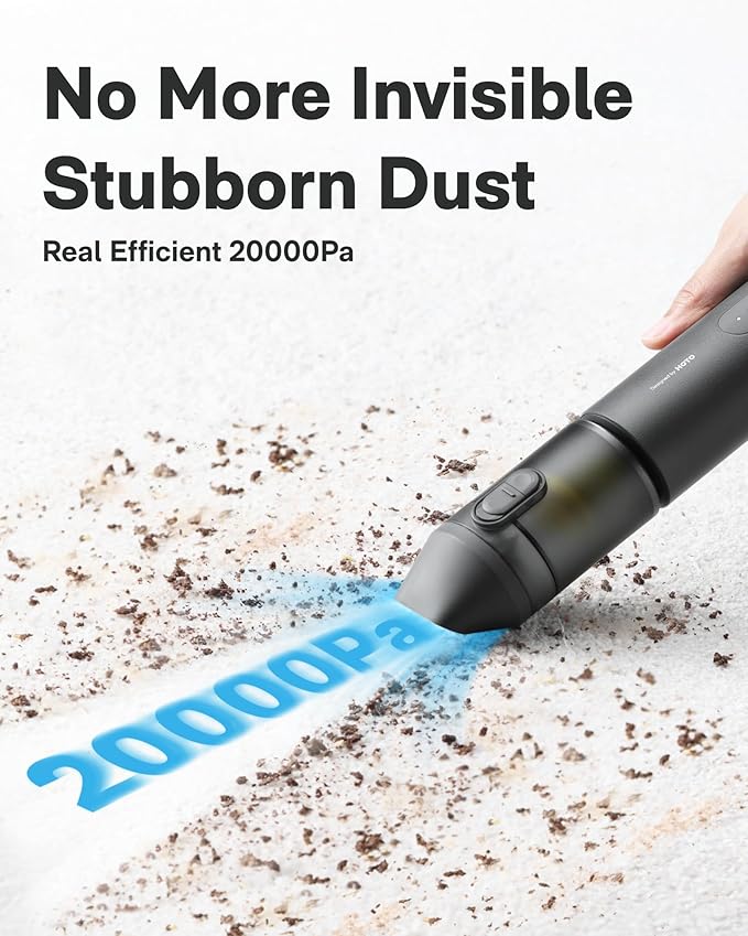 HOTO Handheld Car Vacuum Cleaner Cordless 4-in-1 Portable Mini Vacuum with 20000Pa Strong Suction Electric Compressed Air Duster Blower for Car Desk Computer Keyboard Home Office Cleaning