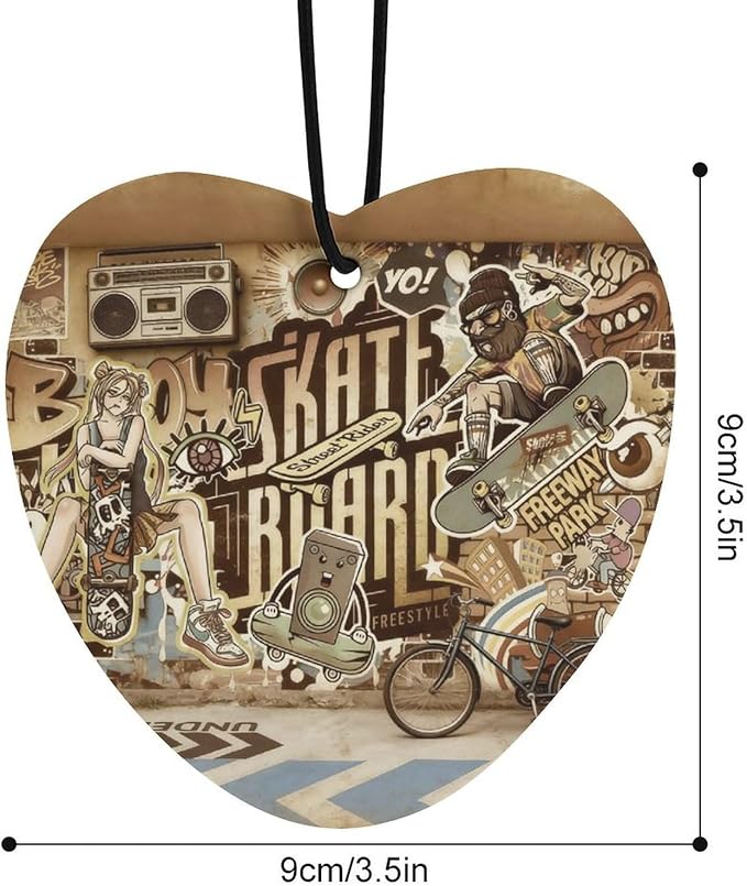 5PCS Car Air Freshener Hanging Personalized Double Sided Skate Duo Car Fresheners Long Lasting New Cars Scents Cute Automotive Freshies for Closets Drawers (tea)