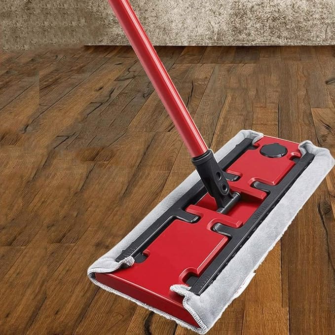 Red Mop Professional Microfiber Mop for Hardwood Laminate Tile Floor Cleaning Stainless Steel Telescopic Handle