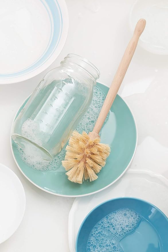 Fox Run Kitchen Brush Set of 3 Pot Dish and Bottle Scrub Brush with Natural Bristles