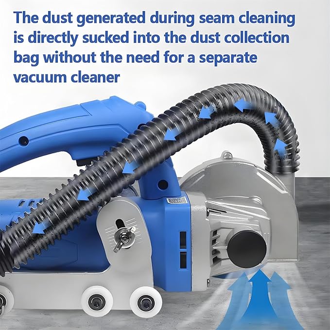 Automatic Grout Cleaner 1200W - Electric Tile Joint Cleaning Machine With Integrated Vacuum 9000r/min Includes Saw Blades Professional Grade For Grout Removal(110V2.2mm)