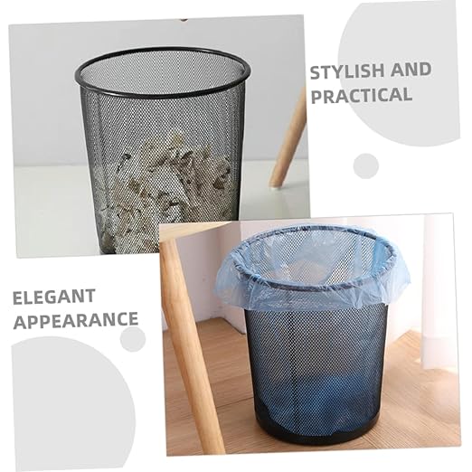 Modern Breathable Iron Mesh Waste Bin Versatile Trash Holder for Office Home Dorm Open-top Design for Easy Waste Disposal Stylish Functional Wastebasket