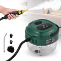 Handheld Steam Cleaner Touch Panel High Pressure Steamer for Cleaning Grout Tile Portable Steamer for Car Auto Home Small Power Cleaning Steamer with Drain Hole (Dark Green)