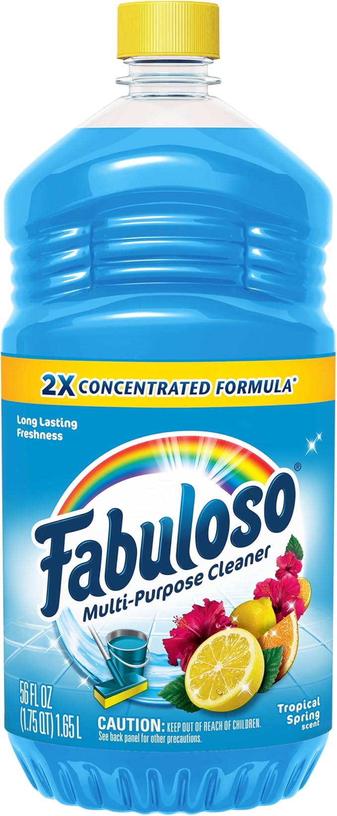 Fabuloso 2X Multi-Purpose Cleaner No Rinse Floor Cleaner Long-Lasting Freshness Tropical Spring Scent 56 fl oz