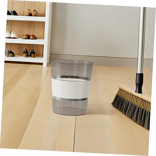 VILLCASE Large Transparent Plastic Trash Can for Household and Office with Easy-disassemble Design Stylish Luxury Aesthetic Wastebasket for Bathroom Kitchen Living and Workspace