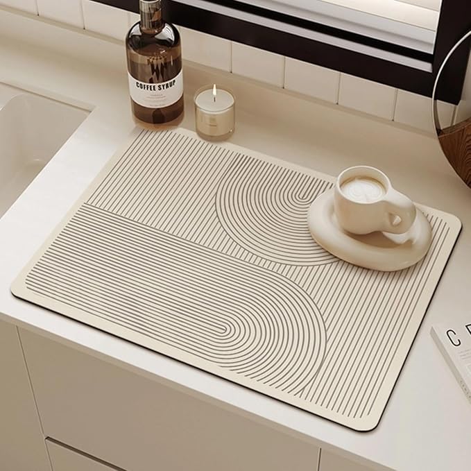Dish Drying Mat - Absorbent Countertop Mat for Coffee Maker Dish Rack (0520''×24'')