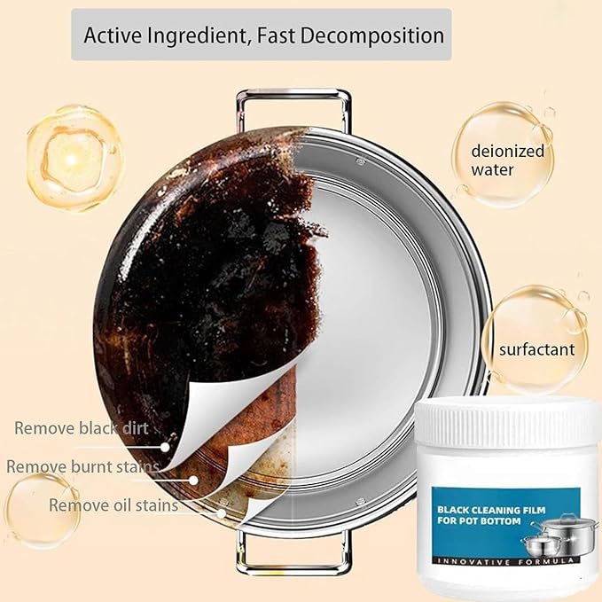 2026 New Black Cleaning Film For Pot Bottom Pot Bottom Cleaner Paste For Stubborn Black Grease Powerful Burnt Residue Remover Paste For Cookware Restores Shine (2)