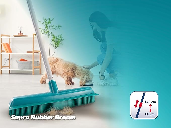 Leifheit Supra Rubber Broom with Telescopic Handle