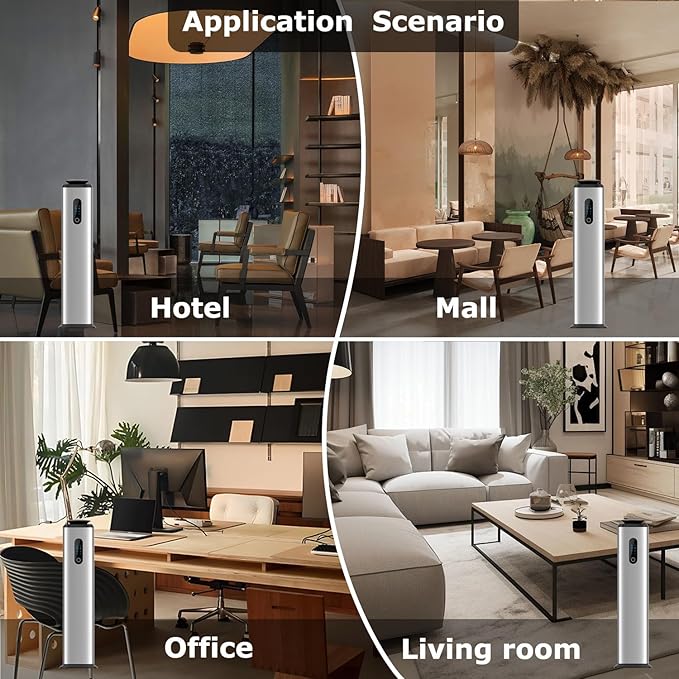 1000ML- Tower Hotel Scent Diffuser with WiFi App Control for Whole House - Commercial Diffuser Machine Cover 10000 Sq Ft - Scent Air Machine &amp Waterless Essential Oil Diffuser for Large Room - Sil