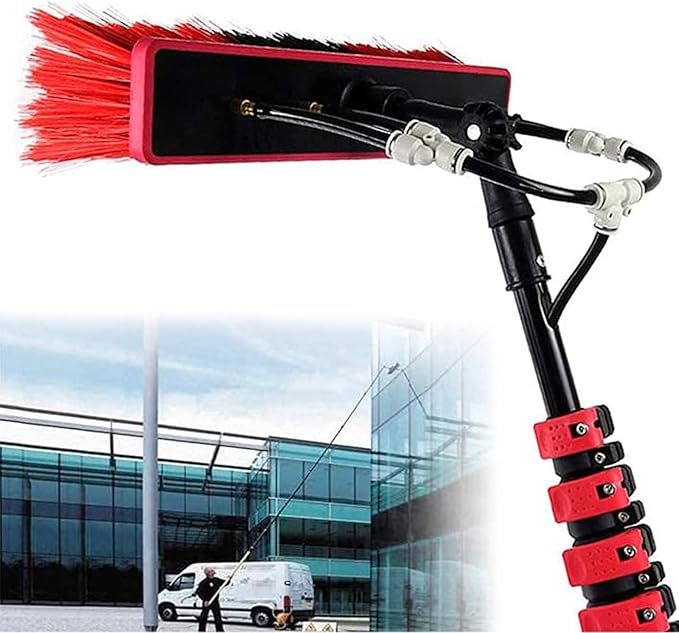 Professional Water Fed Pole Kit 12-36Ft Solar Panel Window Cleaner with Telescopic Brush for Truck Caravan Window Glass Cleaning Kit with 180° Rotatable Brush Head39Ft20FT/6M