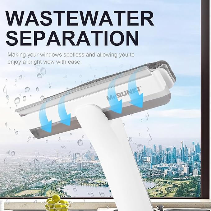 Squeegee Window Cleaner 2 in 1 Window Cleaning Tool Kit with Sewage Recycling Function Window Washing Equipment for Indoor/Outdoor Window and Car Glass