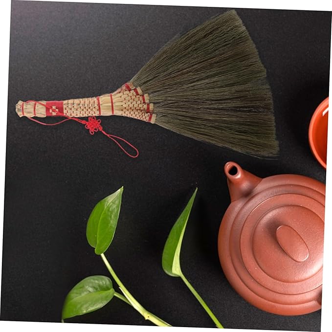 CHILDWEET Tabletop Cleaning Broom Mini Grass Broom Hand Sweeper Soft Bristle Brush Desk Brush