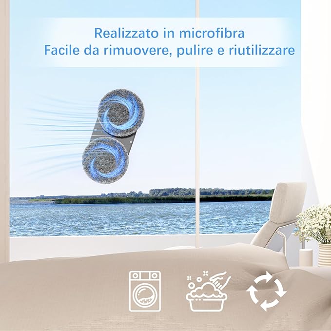 Tosima Window Cleaning Robot W2 Automatic Cleaning with Intelligent Path Planning 3800Pa Suction Power Edge Detection Technology Remote Control