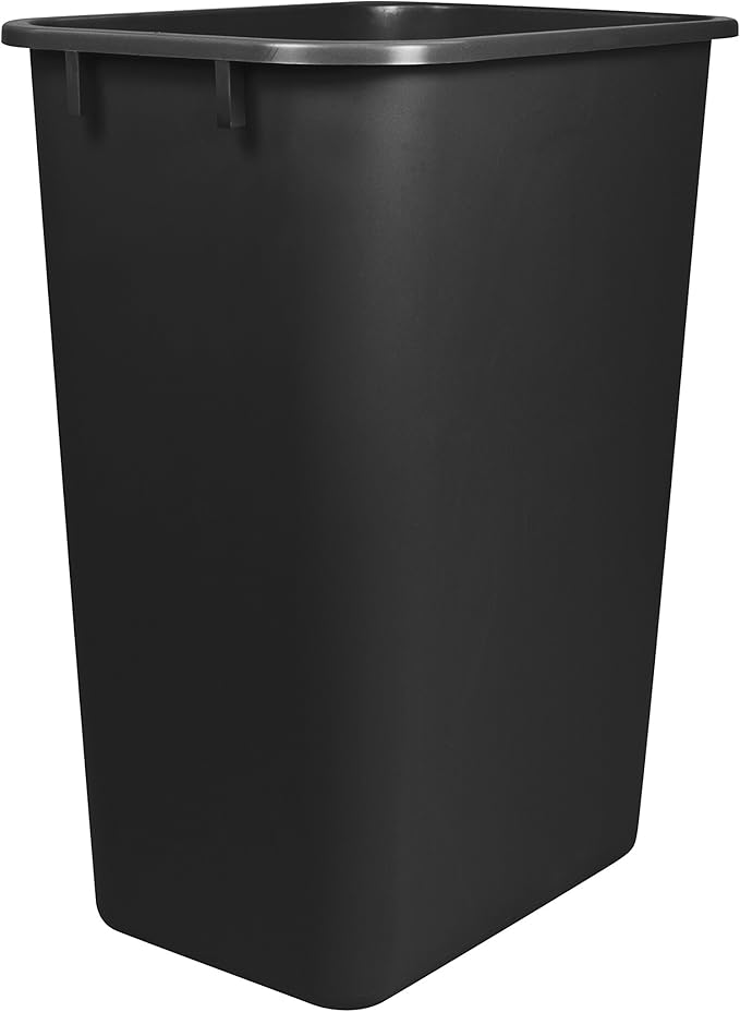 Storex Large Waste Basket 15.5 x 11 x 20.75 Inches Black (STX00700U01C)