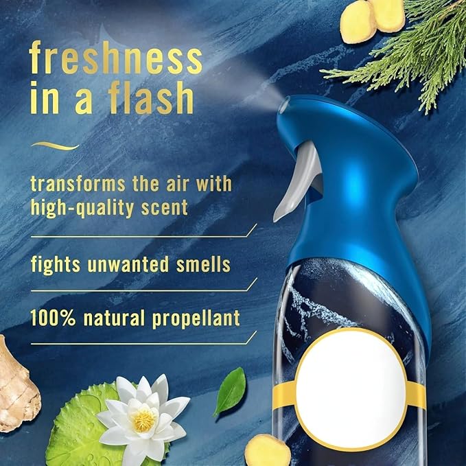 𝓕𝓮𝓫𝓻+𝓮𝔃𝓮 Air Freshener Spray Odor-Fighting Room Spray Ocean 8.8oz 2 Count