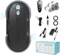 Window Cleaning Robot – 2400-3200Pa Suction Dual Ultrasonic Spray 85ml Tank Edge Detection Anti-Drop 3 Cleaning Modes for Streak-Free Glass(Black)