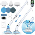 LABIGO Electric Spin Scrubber LA4 Pro Dual Speed Bathroom Scrubber with Display &amp 6 Replacement Cleaning Heads Cordless Power Scrubber with Adjustable &amp Detachable Handle for Bathroom Floor
