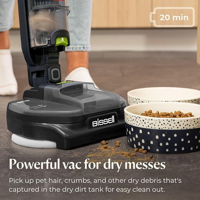 Bissell® SpinWave® + Vac Cordless Hard Floor Spin Mop + Vacuum Lay-Flat Multi-Use Cleaning Hard Floor Sanitize Formula Included