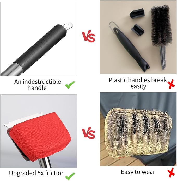 Grill Brush Bristle Free(Only Replaceable Cleaning Head No Grill Brush)-Red