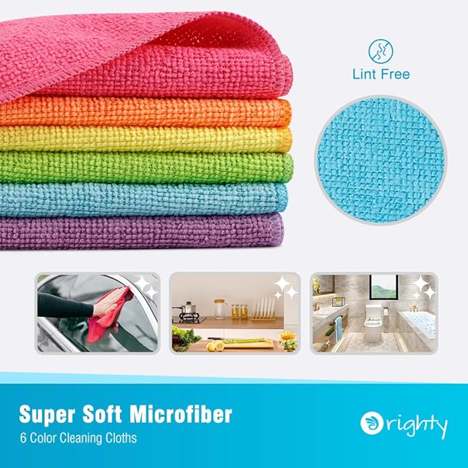 Orighty Microfiber Cleaning Cloth 150 Pack Microfiber Towels for Cars Highly Absorbent Car Cleaning Supplies Lint Free Cloths Clean Rags for Car Care House Kitchen 12x11 inch