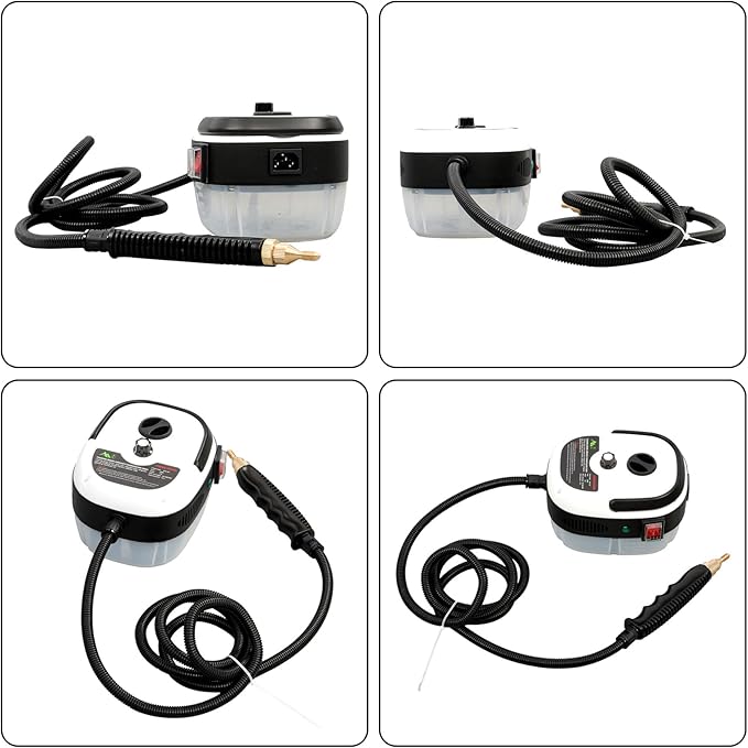 waltyotur 2500W Portable Handheld Steam Cleaner with 3 Brush Heads for Home Car Furniture Kitchen Bathroom and Wall