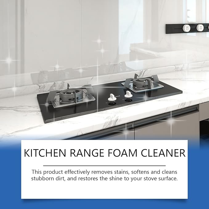 Stove &amp Range Hood Foam Cleaner - Removes Grease &amp Grime Gentle Formula No Residue Safe For Multiple Surfaces(3PCS)