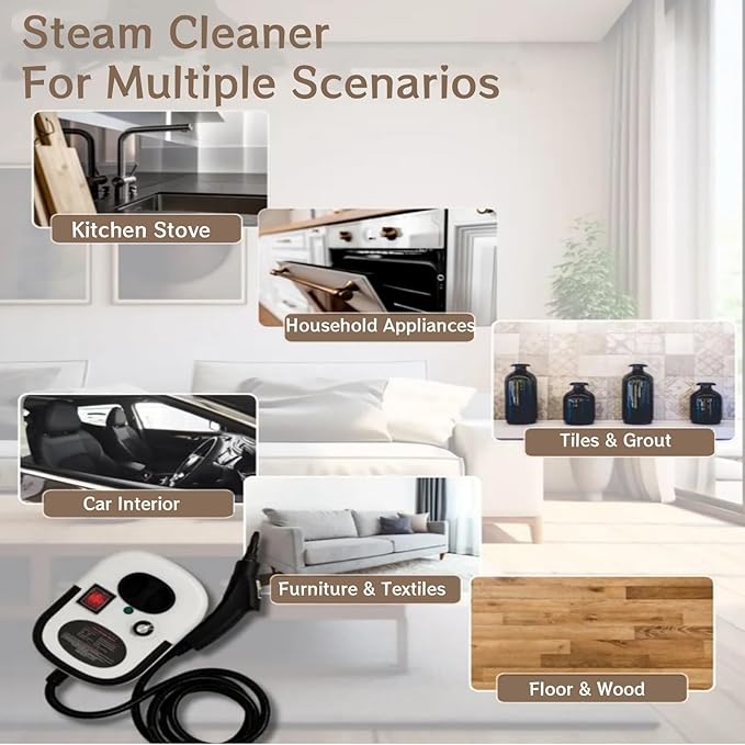 7 in 1 Steam Cleaner 2500W High Pressure Steamer for Cleaning Car Steamer Handheld Steam Cleaner for Home Use Hardwood Floor Steam Cleaner for Upholstery Kitchen Bathroom Grout (Blue)