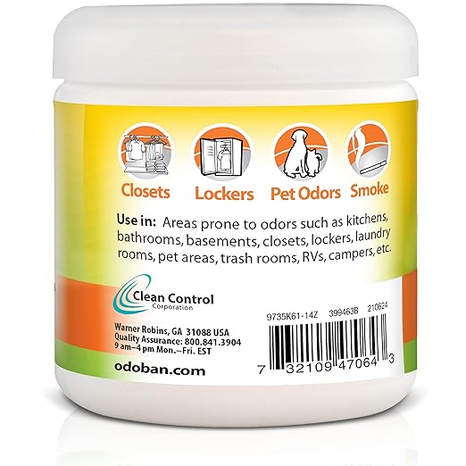 OdoBan Solid Odor Absorber Eliminator for Home and Small Spaces Fresh Linen Scent &amp Solid Odor Absorber Eliminator for Home and Small Spaces Citrus Scent 14 Ounces Each 3-Pack