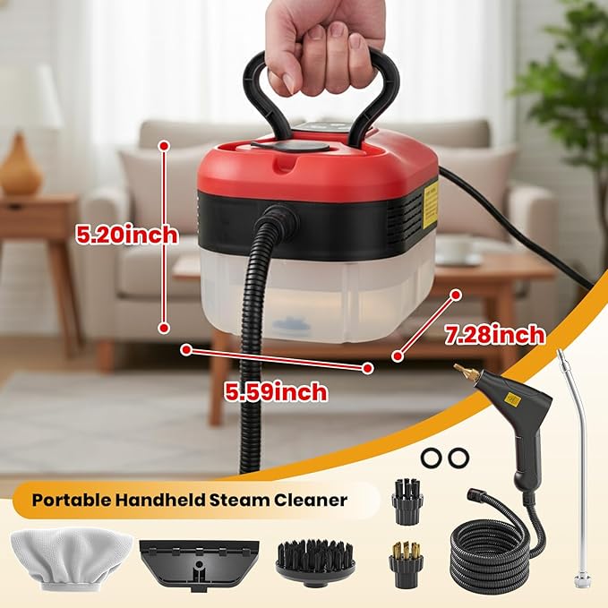 Saker Steam Cleaner for Home6-Level Adjustable Steamer for CleaningPortable Handheld Steam CleanerPortable Steamer for Living RoomKitchenBathroom Cleaning