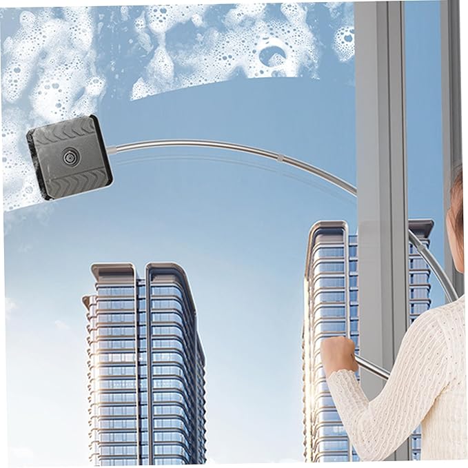 Apartment Window Cleaner 51inch High-Rise Window Squeegee with Extension Pole Outdoor Cleaning Tool for Tall Buildings