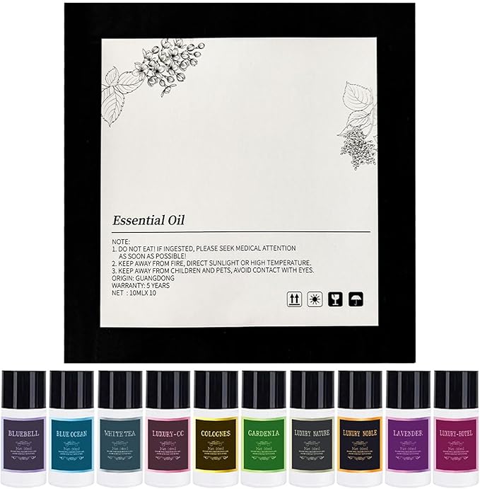 Car Air Freshener Refill Cologne Aromatherapy Oil 10 PCS Essential Oils Mixed Fragrance Set for Car Diffusers (No Diffuser Included)