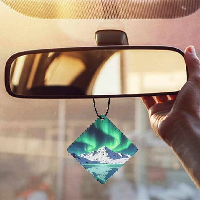 5PCS Car Air Freshener Hanging Personalized Double Sided Snow Lakes Car Fresheners Long Lasting New Cars Scents Cute Automotive Freshies for Closets Drawers (tea)