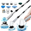 Electric Spin Scrubber Bathroom Scrubber - Cordless Shower Scrubber with Adjustable Handle 2 Speeds Bathroom Scrubber with 8 Replaceable Brush Heads Power Scrubber for Bathroom Bathtub Cleaning