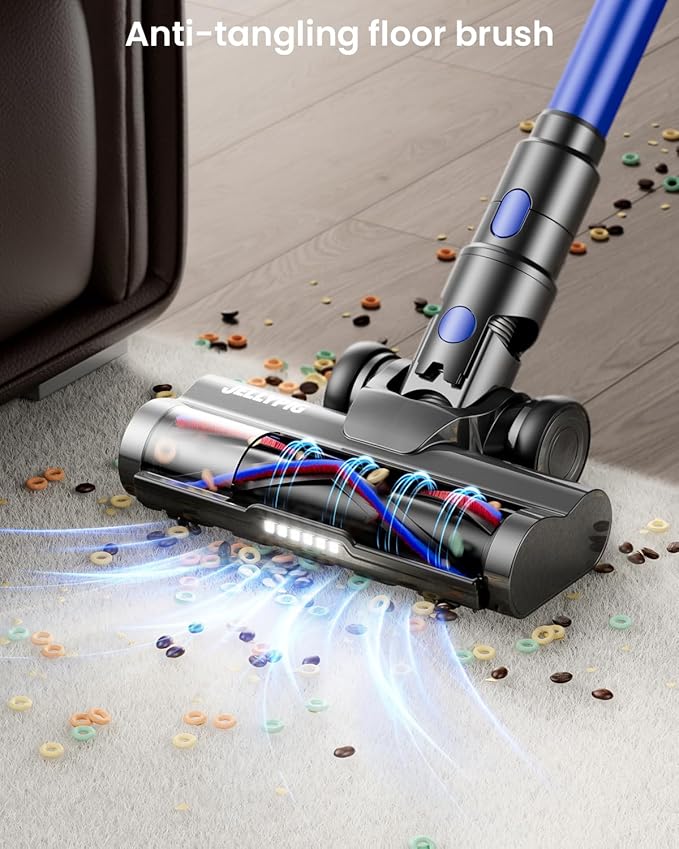 Cordless Vacuum Cleaner Upgraded 650W 55KPA 70Mins Cordless Stick Vacuum Cleaner with Self-Standing and Touch Screen Anti-tangle Wireless Vacumm Vacuum Cleaners for Home/Pet Hair/Carpets/Floors